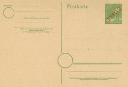 Berlin Ganzsache Rotaufdruck (II. Kontrollrat) 1949 - Other & Unclassified