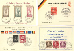 Berlin 4x Schmuckkarten, U.a. Glocken, 17. Juni, Zwei Karten Mit Ersttags-Stempel, Gute Erhaltung - Other & Unclassified
