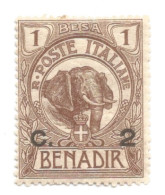 (COLONIE E POSSEDIMENTI) 1906-1907, SOMALIA, SOPRASTAMPATI, 2c SU 1b - 1 Francobollo (CAT. SASSONE N.10) - Somalië