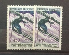 Num.1327 (0,50Fr) Chamonix 1962 - 2 Neufs Dont 1 Oblitéré - Unused Stamps