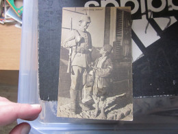 Feldpostkarte " Germansky Dobare WW1 Feldpost German Soldier With A Barefoot Boy With A Cigarette - Oorlog 1914-18