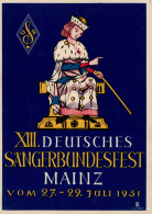 Ganzsache Deutsche Post Mainz XIII. Deutsches Sängerbundesfest 1951 I-II - Autres & Non Classés