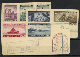 Polen Exilregierung Londen 1941 Ausgaben Für Kriegs- U. Handelsschiffe Briefstücke, Leichte Stauchungen, (ohne 1.50 Zl) - Other & Unclassified