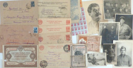 Sowjetunion Ca. 1930-1940 Militär, Etc. Kpl. Belassenes Lot Bestehend Aus Diversen Fotos, Postkarten, AK Josef Stalin, E - Other & Unclassified