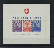 Schweiz Pro Patria 1936 Blockausgabe Freiburger Senn Postfrisch** Pracht - Europe (Other)