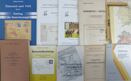 ÖSTERREICH Philatelie Spezial-Literatur, Umfangreiches Konvolut Im Karton, Handbücher, Stempelkataloge (Edwin Müller), U - Otros - Europa