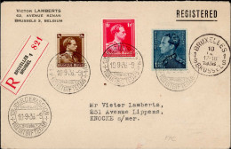 Belgien Freimarken König Leopold III. 1936 FDC R-Brief Mit Ersttagsstempel - Autres - Europe