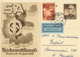 3. Reich/Ostmark SA-Ganzsache Mit österr. ZuFr Flugpost 1938 I-II - Otros - Europa