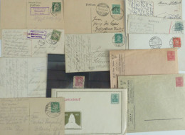 Lot Briefe U. Belege Deutschland, Sonderstempel Vor 1945, 3x Posthilfsstellen-Stempel, 1x Marine-Feldpost, 3x Privat-Gan - Sammlungen (ohne Album)