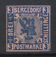 Altdeutschland Bergedorf 3 S Wappen Postfrisch** Mit Garantie-bzw. Echtheitszertikat - Altri & Non Classificati
