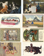 Motive Partie Von 18 Ansichtskarten Vor 1945, Dabei Katzen, Künstler (Gill, Paul Hey, August Groh) I-II Chat - 100 - 499 Postcards