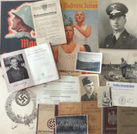 WK II Konvolut Mit Hunderten Fotos Dazu Dokumente, Ausweise, Urkunden, Bücher Usw. Fundgrube - Weltkrieg 1939-45
