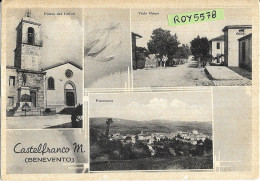 Campania-benevento-castelfranco In Miscano Vedute Vedutine Piazza Dei Caduti Viale Roma Panorama Animate Anni 50 - Autres & Non Classés