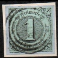 ALTDEUTSCHLAND , THURN UND TAXIS, 1852 - 1858, MI 7, 1 KREUZER, ZIFFER IM KREIS, GESTEMPELT, OBLITERE - Usati