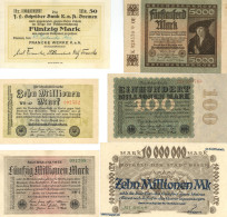 Geldschein Lot Mit Ca. 100 Reichsbanknoten Und Notgeldscheinen In Unterschiedlicher Erhaltung - Other & Unclassified