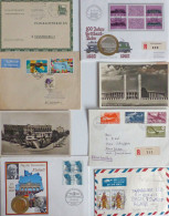 Lot Briefe, Belege, Alte Ansichtskarten In Kleiner Schachtel, Dabei Numisbriefe, Interessante Bedarfspost Aus Übersee Mi - 100 - 499 Postcards