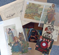 WUKI Große Kiste Reichhaltig Gefüllt Mit Büchern, Postkarten, Rund 50 Schallplatten, Grafiken Usw. Fundgrube - 100 - 499 Postales