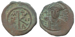 FLAVIUS MAURICIUS 1/2 FOLLIS Antique BYZANTIN Pièce 5.7g/27mm #AA520.19.F.A - Byzantine