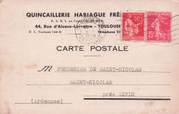 TOULOUSE QUINCAILLERIE HABIAGUE 44 RUE D'ALSACE LORRAINE 1938 - Toulouse