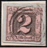 ALTDEUTSCHLAND , THURN UND TAXIS, 1852 - 1858, MI 5,  2 SILBERGROSCHEN, ZIFFER IM QUADRAT,  GESTEMPELT, OBLITERE - Used