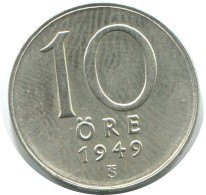 10 ORE 1949 SUECIA SWEDEN PLATA Moneda #AD060.2.E.A - Zweden
