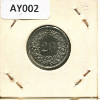 20 RAPPEN 1977 SUIZA SWITZERLAND Moneda #AY002.3.E.A - Sonstige & Ohne Zuordnung