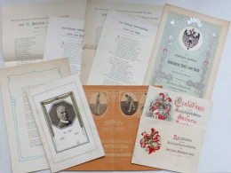 WUKI Umschlag Mit Ca. 20 Dokumenten U.a. Speisekarten, Studentika Und Ein Verkaufskatalog Des Sporthauses Steidel - 100 - 499 Postcards