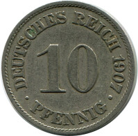 10 PFENNIG 1907 A DEUTSCHLAND Münze GERMANY #DB268.D.A - 10 Pfennig