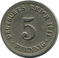 5 PFENNIG 1911 A ALEMANIA Moneda GERMANY #DB205.E.A - 5 Pfennig