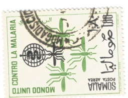 (SOMALIA) 1962, MOSQUITOES AND MALARIA ERADICATION EMBLEM - 1 Francobollo Usato - Somalia (1960-...)