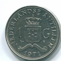 1 GULDEN 1971 ANTILLES NÉERLANDAISES Nickel Colonial Pièce #S11975.F.A - Antille Olandesi