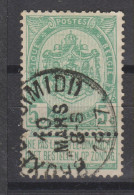 COB 56 Oblitération Centrale BRUXELLES (MIDI) - 1893-1907 Coat Of Arms