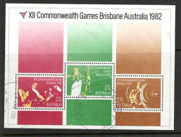 1982 Australia   Commonwealth Games Brisbane Miniature Sheet M/S.  Fine Used. - Gebruikt