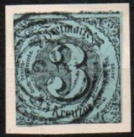 ALTDEUTSCHLAND , THURN UND TAXIS, 1853, MI 12,  3 KREUZER, ZIFFER IM KREIS,   GESTEMPELT, OBLITERE - Usados