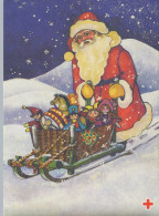 PÈRE NOËL NOËL Fêtes Voeux Vintage Carte Postale CPSM #PAK763.A - Santa Claus