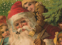 PAPÁ NOEL Feliz Año Navidad Vintage Tarjeta Postal CPSM #PBL004.A - Santa Claus