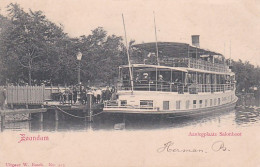 481659Zaandam, Aanlegplaats Salonboot Rond 1902. (achterkant Is Aan Het Los Laten) - Zaandam