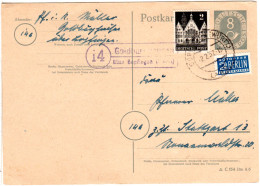 BRD 1952, Landpost Stpl. 14 GOLDBURGHAUSEN über Bopfingen Auf 8 Pf. Ganzsache. - Collections