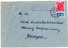 BRD 1954, Landpost Stpl. 14b NEUHENGSTETT über Calw Auf Brief M. 20 Pf. - Verzamelingen