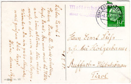 BRD 1954, Landpost Stpl. MEILENHOFEN über Eichstätt Auf Karte M. 10 Pf. - Collections