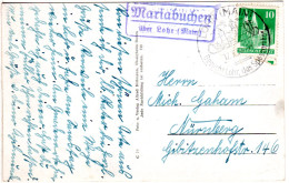 BRD 1950, Landpost Stpl. MARIABUCHEN über Lohr Auf Karte M. 10 Pf. - Collections