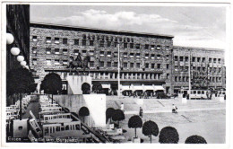 Essen, Partie Am Burgplatz Mit Trambahn, 1932 Gebr. 6 Pf. Privatganzsachenkarte - Storia Postale