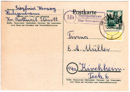 1949, Landpost Stpl. 14b HEILIGENBRONN über Schramberg Auf 10 Pf. Ganzsache  - Altri & Non Classificati