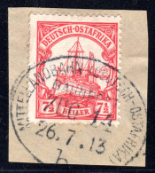 DOA 32, 7 1/2 H. Auf Briefstück M. Bahnpoststpl. Mittellandbahn B Zug 14  - Afrique Orientale