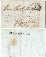 Bayern 1848, HKS ERLANGEN Auf Porto Brief N. Oberrösslau B. Wunsiedel - Prephilately