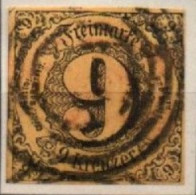 ALTDEUTSCHLAND , THURN UND TAXIS, 1852 - 1858, MI 10, 9 KREUZER, ZIFFER IM KREIS, GESTEMPELT, OBLITERE - Usati