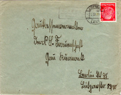 DR 1938, Landpost Stempel TURNOW über Cottbus Auf NS Brief M. 12 Pf. - Lettres & Documents