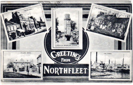 GB, Greetings From Northfleeet, 1915 V. London Gebr. Sw-AK M. Russland Zensur - Autres & Non Classés