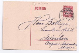 Bayern 1919, Tö-M1, Tölz-M Bahnpost Stpl. Auf Ganzsache V Egern, Tegernsee.#1383 - Cartas & Documentos