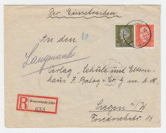 DR 1932, Wesermünde Lehe, Einschreiben Brief M. 12+30 Pf.n. Siegen. #1469 - Lettres & Documents